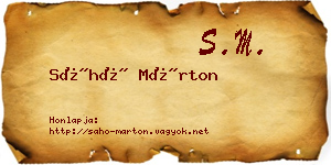 Sáhó Márton névjegykártya