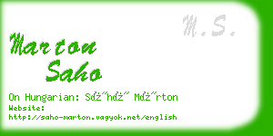 marton saho business card